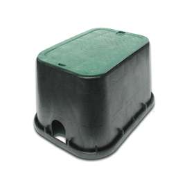 NDS 113BC Valve Box with Overlapping ICV Cover, Rectangular, Polyolefin, Black/Green