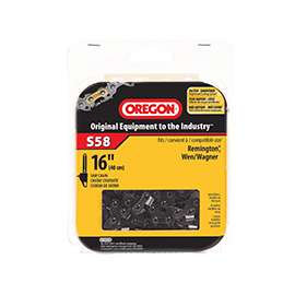 Oregon S58 Chainsaw Chain, 5/32 in File, 16 in L Bar, Stainless Steel