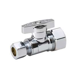 Southland 191-032HC Supply Line Stop Valve, 5/8 x 3/8 in Compression, Brass, Chrome