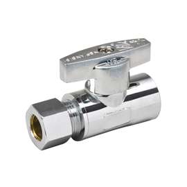 Southland 191-432HC Supply Line Stop Valve, 1/2 x 3/8 in Sweat x Compression, Brass, Chrome