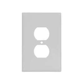 Eaton Wiring Devices 2142W-BOX Oversize Duplex Receptacle Wallplate, 1-Gang, Thermoset, White