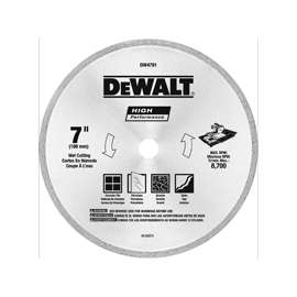 DeWALT DW4791 Circular Saw Blade, 7 in Dia, Diamond Cutting Edge, 5/8 in Arbor