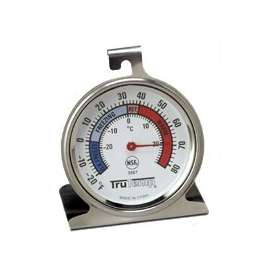 TAYLOR 3507 Refrigerator/Freezer Dial Thermometer, -20 to 80 deg F, Analog Display, Gray