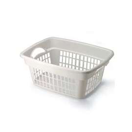 Rubbermaid FG287400WHT Laundry Basket, 1.6 bu Capacity, 1-Compartment, Plastic, White