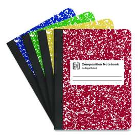 Composition Notebook, Medium/College Rule, Assorted Marble Cover, (100) 9.75 x 7.5 Sheets, 4/Pack