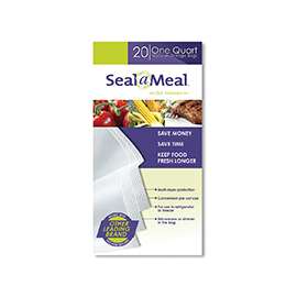 Seal-a-Meal FSSMBF0216-P00W Heavy-Duty Sealer Bag, 1 qt Capacity, Plastic