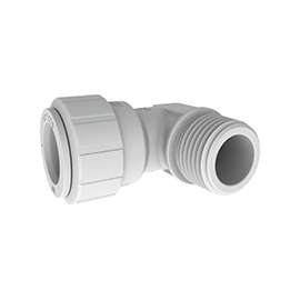 John Guest PSEI482024P Male Fixed Elbow, 1/2 in, 1/2 in, White