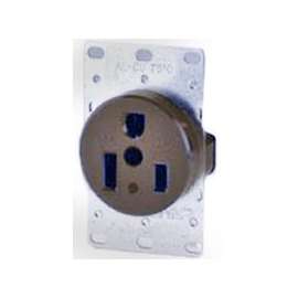 Eaton Cooper Wiring 1254-BOX Power Receptacle, 50 A, Brown