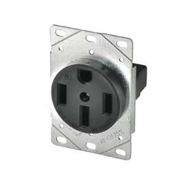 Eaton Cooper Wiring 1258-SP Power Receptacle, 50 A, Black