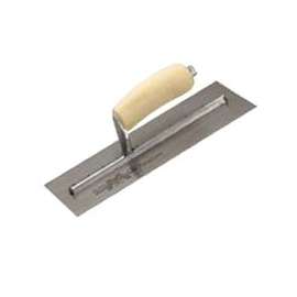 Marshalltown MXS64 Finishing Trowel, Tempered Blade, Curved Handle, Spring Steel Blade, Gray Handle