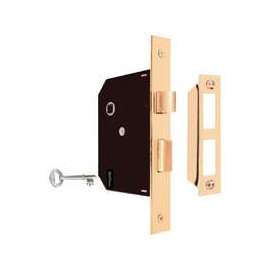 Defender Security E 2294 Keyed Mortise Lockset, Skeleton Key, Steel, Polished Brass
