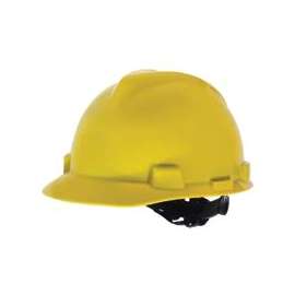 MSA SWX00345 Hard Hat, 4-Point Textile Suspension, HDPE Shell, Yellow