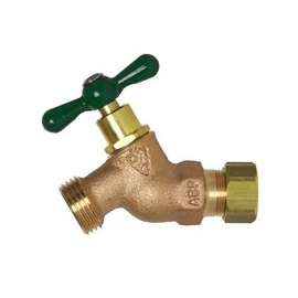 Arrowhead Brass 254CCLF Heavy-Duty, Lead-Free, No-Kink Hose Bibb, 1/2 x 3/4 in Sweat x Male Hose