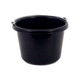 FORTEX-FORTIFLEX N-400-8BX Lightweight Utility Pail, 8 qt Volume, Fortalloy Rubber/Polymer, Black