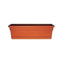 Southern Patio MB2412TC Planter, 7-1/4 in H, Window Box, Plastic, Terracotta