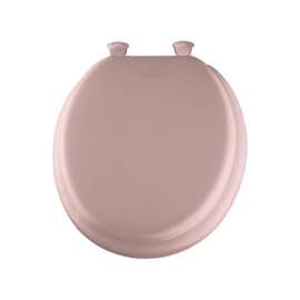 Mayfair 13EC-023 Toilet Seat, Round, Vinyl/Wood, Pink