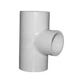 GENOVA 300 Series 31484 Pipe Reducing Tee, 1-1/4 x 1 in Run, Slip Run Connection, 1-1/4 in Branch, White