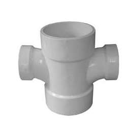 GENOVA 700 Series 73532 Reducing Double Sanitary Tee, 3 x 3 in Run, Hub Run Connection, 2 x 2 in Branch