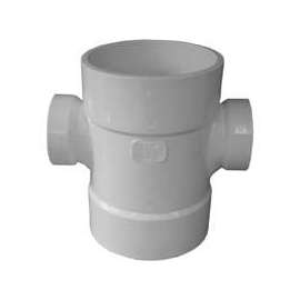 GENOVA 700 Series 73542 Reducing Double Sanitary Tee, 4 x 4 in Run, Hub Run Connection, 2 x 2 in Branch