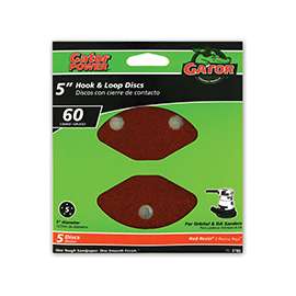 Gator 3785 Random Orbit Sanding Disc, 60-Grit, Coarse Grade, Aluminum Oxide, 5 in Dia