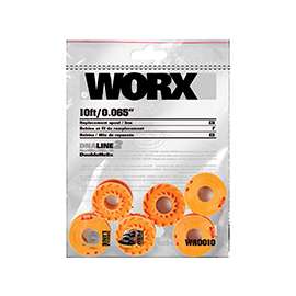 WORX WA0010 Trimmer Spool, 0.065 in Dia, Plastic, Orange