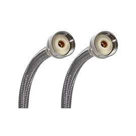 Fluidmaster 9WM60P2 Washing Machine Hose, 3/4 in Female x Female Thread, Stainless Steel