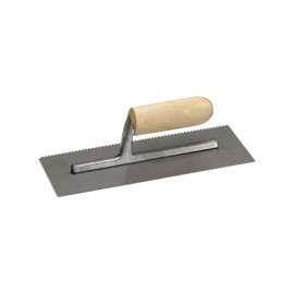 Marshalltown QLT Series 973 Trowel, 11 in L, 4-1/2 in W, Square Notch, 1/4 in W x 1/4 in D Notch