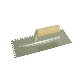Marshalltown QLT Series 972 Trowel, 11 in L, 4-1/2 in W, Square Notch, 1/16 in W x 1/16 in D Notch