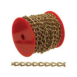 Campbell 0712017 Twist Chain, 12 lb Working Load Limit, 200, Brass