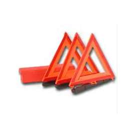 PM 449 Warning Triangle Kit, Fluorescent Orange Reflector, Plastic Post