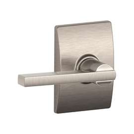 Schlage Latitude F10VLAT619CEN Passage Lever, Zinc, Satin Nickel