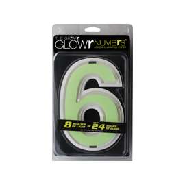 Glowr GLOWR6-U House Number, Character 6, Neon Green Character