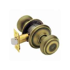 Schlage Georgian F10VGEO609 Hall and Closet Lock Passage Knob, 1-3/8 to 1-3/4 in Thick Door, Metal, Antique Brass