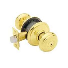 Schlage Georgian F40VGEO605 Privacy Door Knob, 1-3/8 to 1-3/4 in Thick Door, Brass