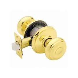 Schlage Georgian F10VGEO605 Hall and Closet Lock Passage Knob, 1-3/8 to 1-3/4 in Thick Door, Metal, Brass