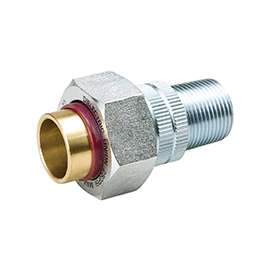 B & K 167-004NL Pipe Union, 3/4 in MIP x Sweat, 1-3/4 in L