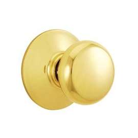Schlage Plymouth F170 PLY 605 Non-Turning Dummy Door Knob with Camelot Trim, Brass