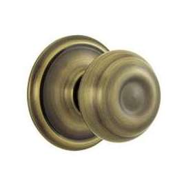 Schlage Georgian F170 GEO 609 Non-Turning Dummy Door Knob with Camelot Trim, Antique Brass