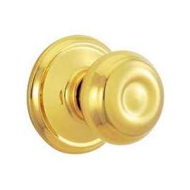 Schlage Georgian F170 GEO 605 Non-Turning Dummy Door Knob with Camelot Trim, Brass
