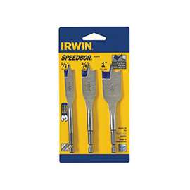 IRWIN 87950 Standard Spade Bit Set, HSS, Bright, 3-Piece, For Standard Quick-Change Chucks