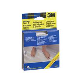 3M Safety-Walk 7640 Tub and Shower Tread, 180 in L, 1 in W, Clear