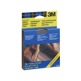 3M Safety-Walk 7646 Home and Recreation Tread, 180 in L, 1 in W, Rubber Adhesive, Gray