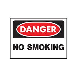 HY-KO 515 Danger Sign, Rectangular, NO SMOKING, Black Legend, White Background