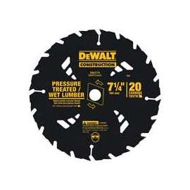 DeWALT DW3174 Circular Saw Blade, 7-1/4 in Dia, Carbide Cutting Edge, 5/8 in Arbor, Carbide