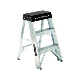 Louisville AS3002 Step Ladder, 300 lb Weight Capacity, 1-Step, Aluminum