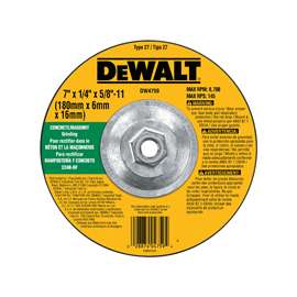 DeWALT DW4759 High Performance, Type 27 Grinding Wheel, 5/8-11 in Arbor, 24-Grit, Silicone Carbide, 7 in Dia