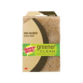 Scotch-Brite Greener Clean 97223-3-12 Scour Pad, 6.9 in L, 4.2 in W, Assorted