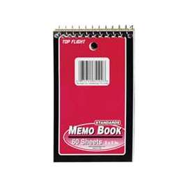 Top Flight MB-17 Series 4610618 Narrow Rule Notebook, 5 in L x 3 in W Sheet, 60-Sheet, Wirebound Binding, Assorted Cover