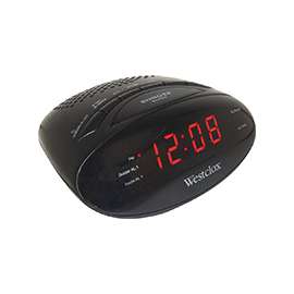 Westclox SXE86001 Dual Alarm Clock, 0.6 in Display, LED Display
