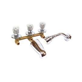 US Hardware P-001N Tub and Shower Diverter, 3-Faucet Handle, Brass, Chrome